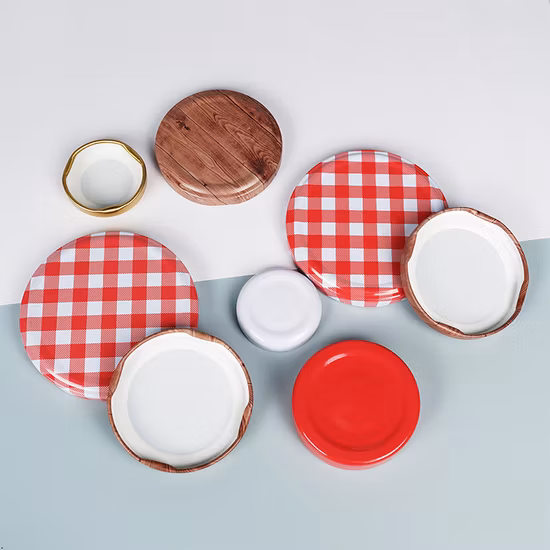 Custom 38mm 43mm 48mm 53mm 58mm 63mm 70mm 82mm Honey Packaging Metal Lug Caps Metal Lug Lid with PVC Liner