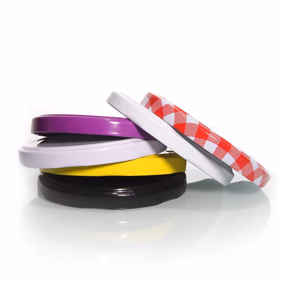 Amostra grátis 66mm 77mm 90mm 100mm tampa de folha de flandres de metal com meia